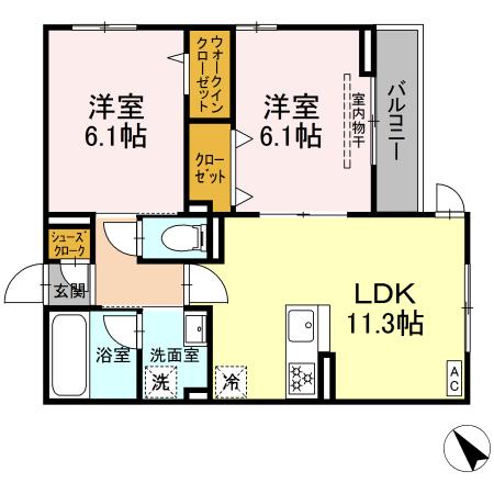 D Paina鴨居Ⅱ 間取り