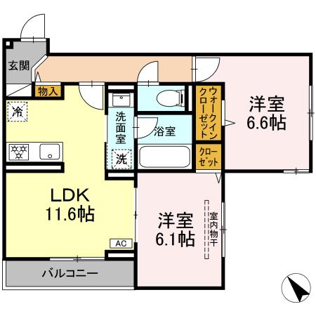 D Paina鴨居Ⅱ 間取り
