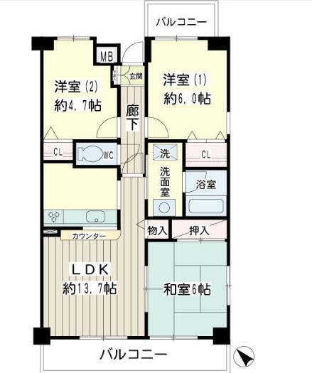 北寺尾大滝マンション 間取り