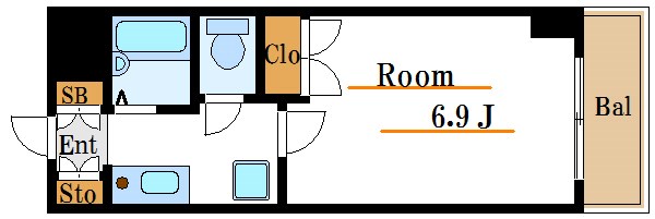 レジディア門前仲町  703号室 間取り