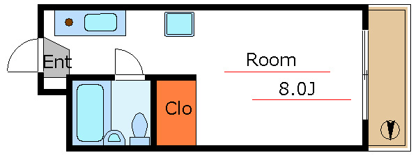 フローラ8 838号室 間取り