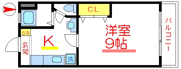 浅草妙見屋ビル  406号室 間取り