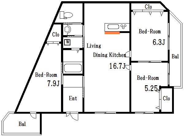 クラウン曳舟 間取り図