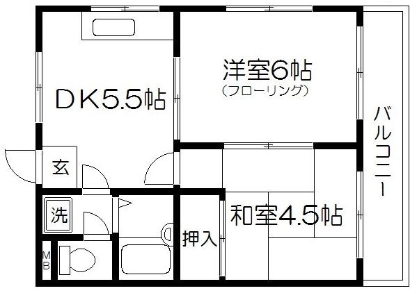 コーポ福寿 101号室 間取り