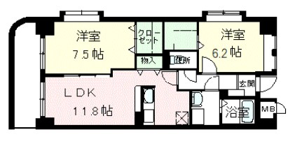 ラポール西大島ウエスト  601号室 間取り