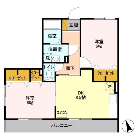 シャルマンドミール　B   間取り図