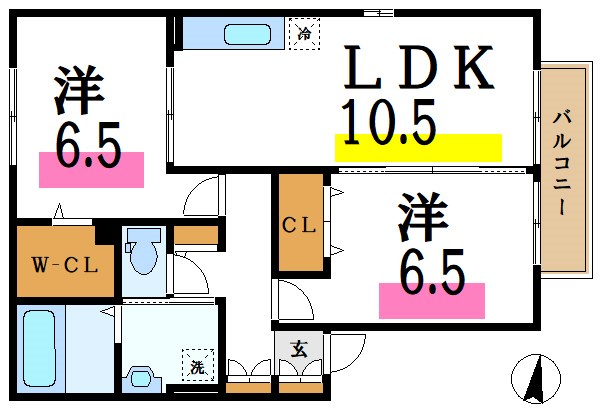 パークハイム興宮 201号室 間取り