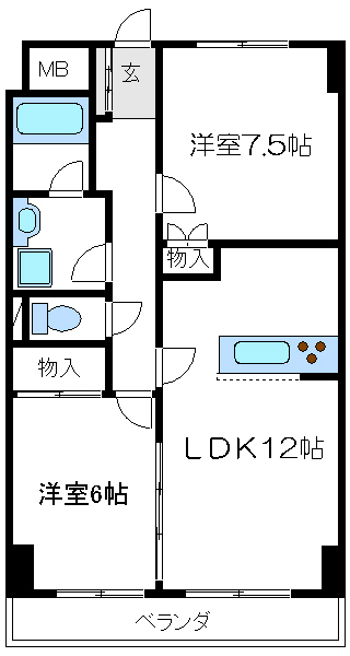 プレステージュミネギシ  間取り
