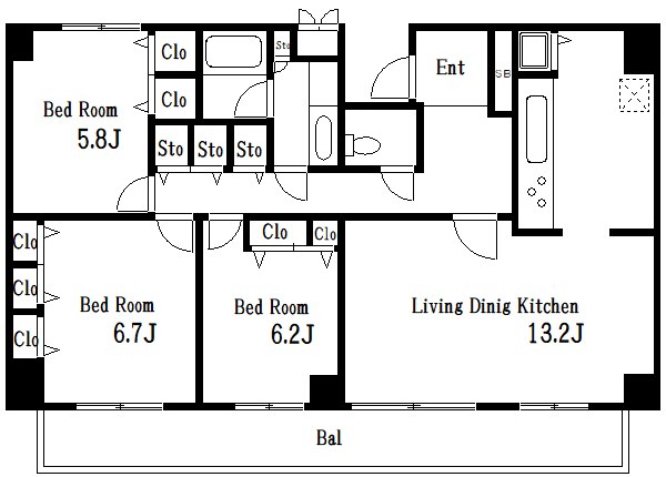 リバーサイド隅田セントラルタワーパレス 間取り