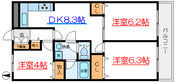 ドエルリバーサイド大島  間取り図