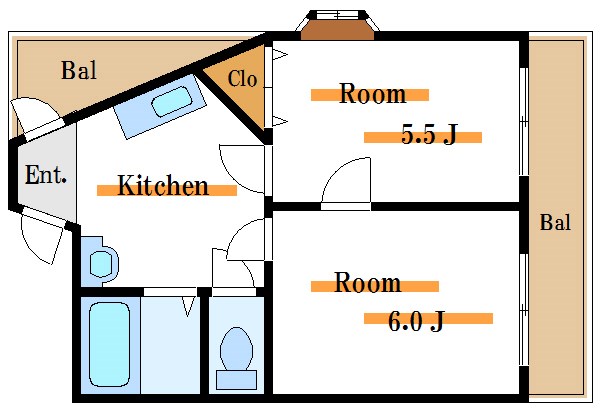 コーポツーエイト 間取り図