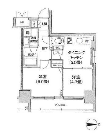 ルフレリバーサイド町屋   704号室 間取り