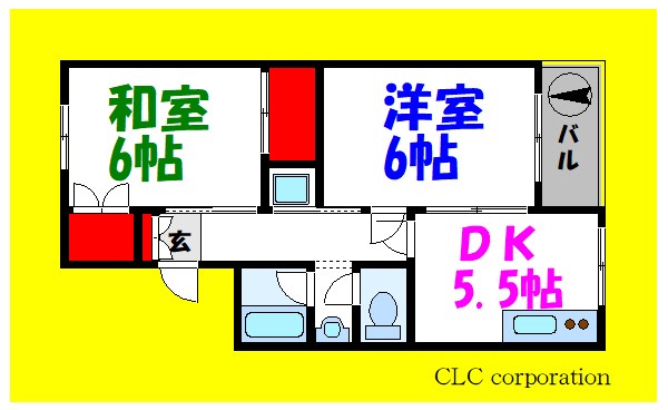 メゾンクレールA棟 102号室 間取り