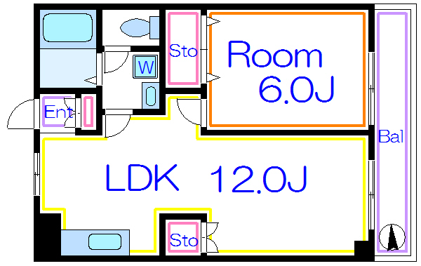 シティハイムカネカ 間取り図