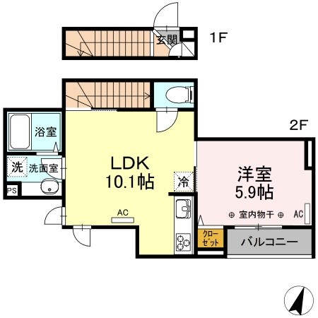 PREZIO　K 201号室 間取り