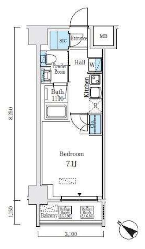 アジュールテラス日本橋浜町  間取り