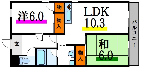 ラポール五番館 104号室 間取り