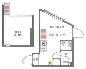 A-CUBE   101号室 間取り