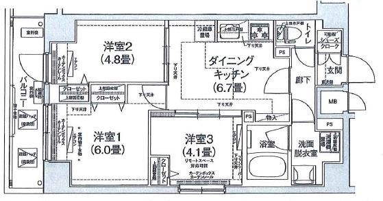 ティモーネ　グランデ町屋 501号室 間取り