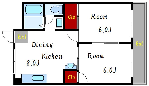 リリーパレスナルシマ 306号室 間取り