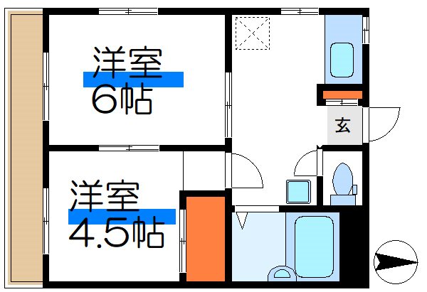アラカワマンション  301号室 間取り