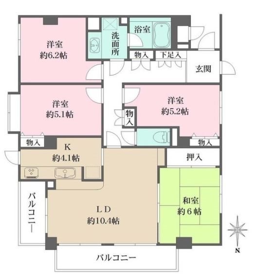 ヴェラハイツ緑道公園 間取り図