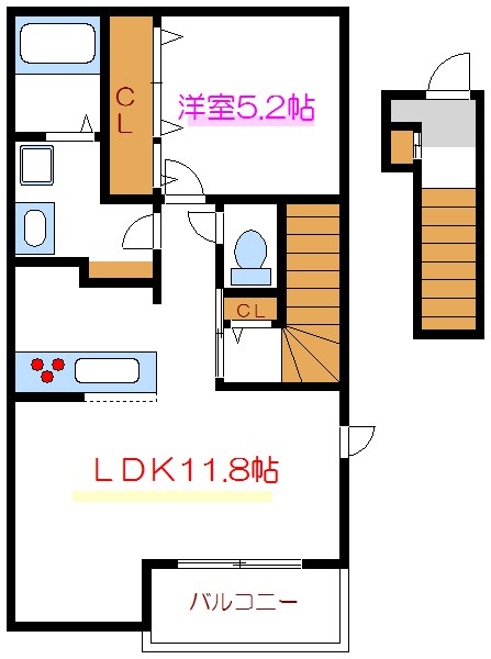 ジェルメ南葛西Ｗ-Ⅱ 202号室 間取り
