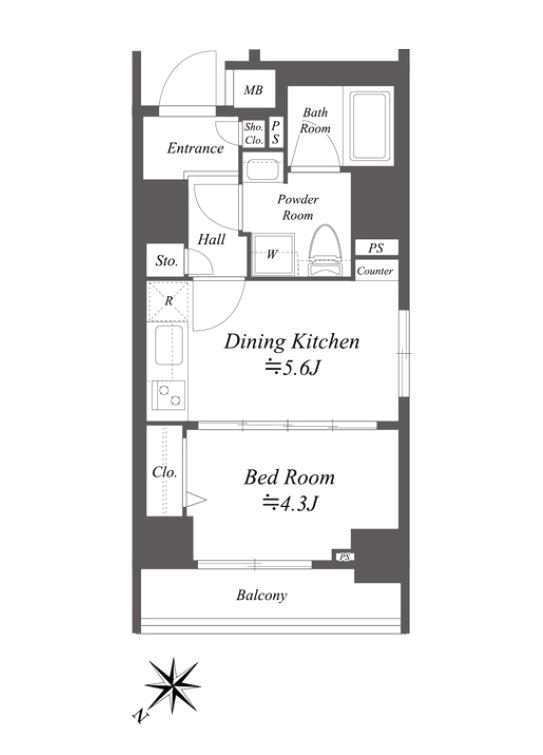 ジェノヴィア水天宮前Ⅱスカイガーデン 間取り