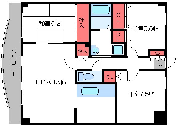 グロリア壱番館  207号室 間取り