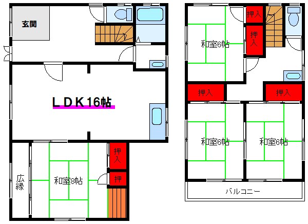 堀切2丁目貸家 間取り図