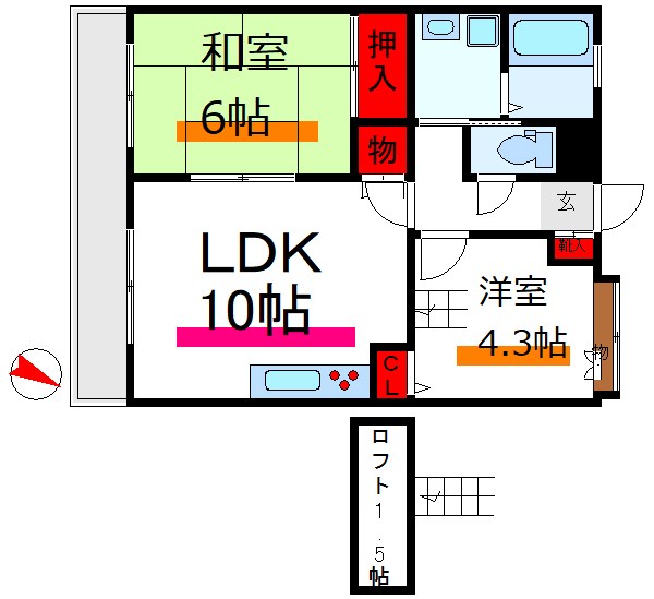 プレステージ新井     403号室 間取り