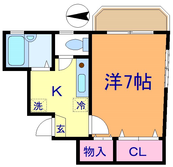 クレストⅠ   201号室 間取り