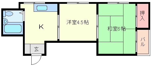 西方ハイツ  201号室 間取り