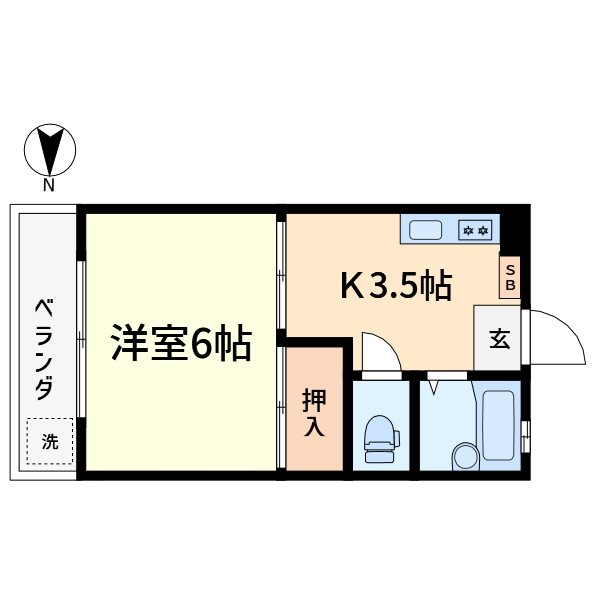 コーポタナカ        205号室 間取り