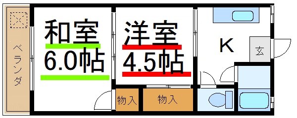 岡田マンション   間取り