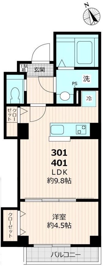 草野ビル 301号室 間取り