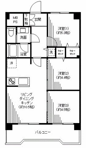 トーア南晴海マンション 間取り図