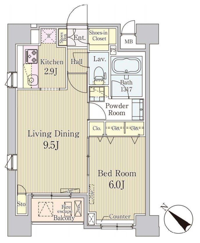 クレール日本橋    間取り