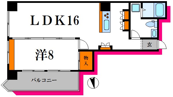 タイムビル11  402号室 間取り
