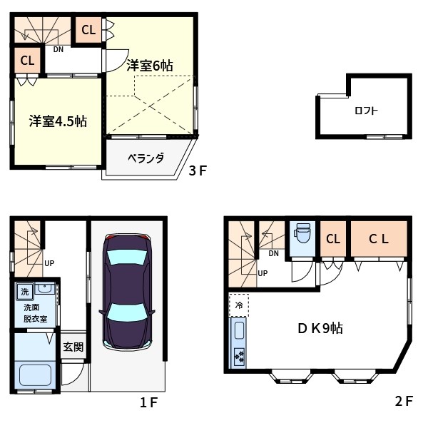 松島2丁目貸家 間取り図