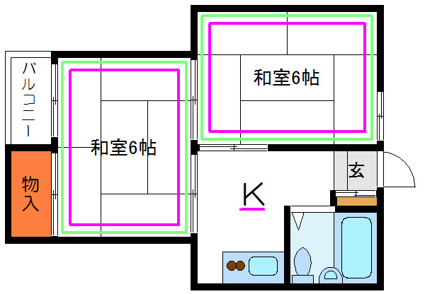西方ハイツ 202号室 間取り