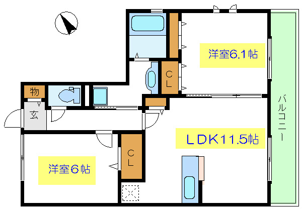 レジデンス葛西 201号室 間取り