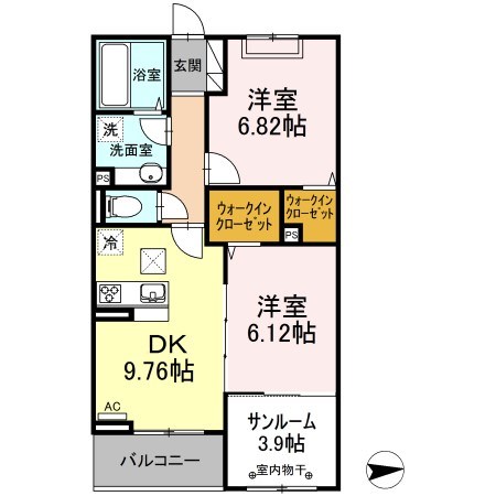ArkBliss六町(ｱｰｸﾌﾞﾘｽﾛｸﾁｮｳ) 間取り