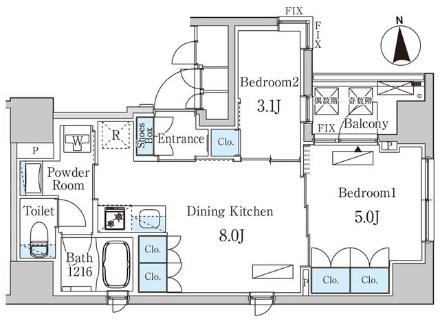 ザ・ライオンズフォーシア八丁堀  間取り
