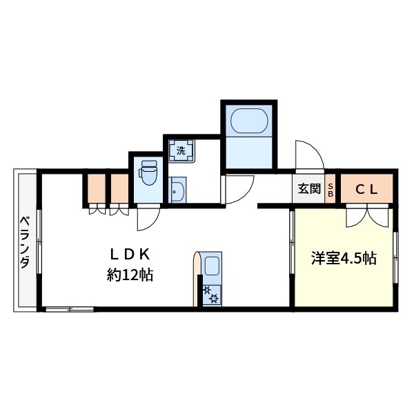 ヴィラージュエム 203号室 間取り