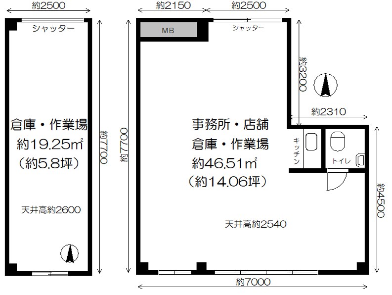 業平コーポ 101.102号室 間取り