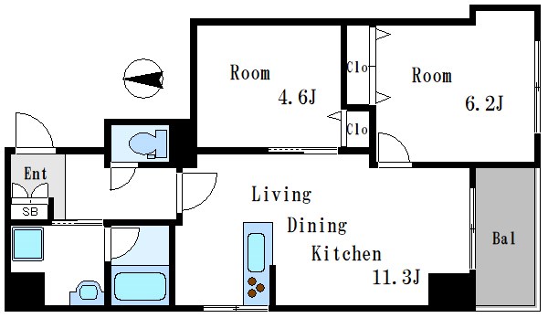 ライオンズマンション門前仲町第二 間取り図