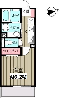 オデッサ浦安 105号室 間取り