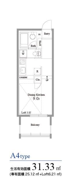 Ａｑｕｉｌａ　Ｕｒａｙａｓｕ　Ｕｎｏ 402号室 間取り