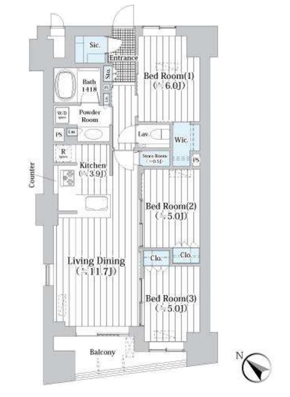 ザ・グランクラッセ日本橋イースト 間取り